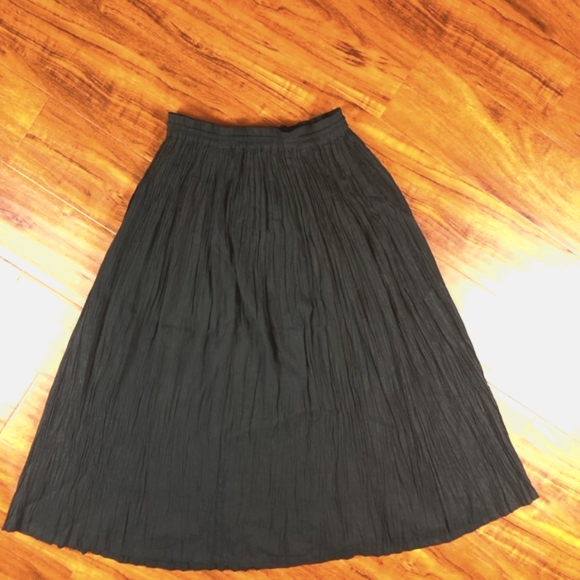 Vintage Access Wrinkled Elastic High Waisted Drawstring Skirt - Picture 3 of 9